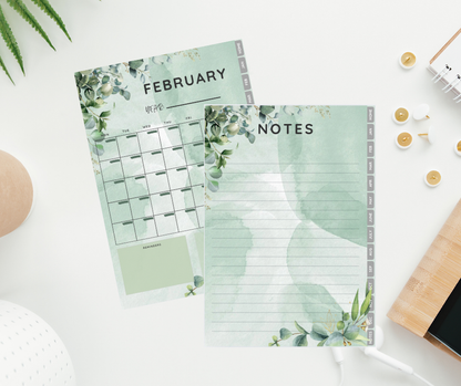 Whispers of Eucalyptus -  Simple 12 Month Planner - Undated