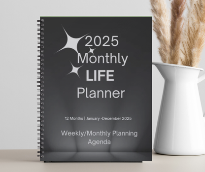 2025 Monthly LIFE Planner - Bright Star - 12 Month Weekly Planner for Jan - Dec 2025 | 7x10 Coil Bound